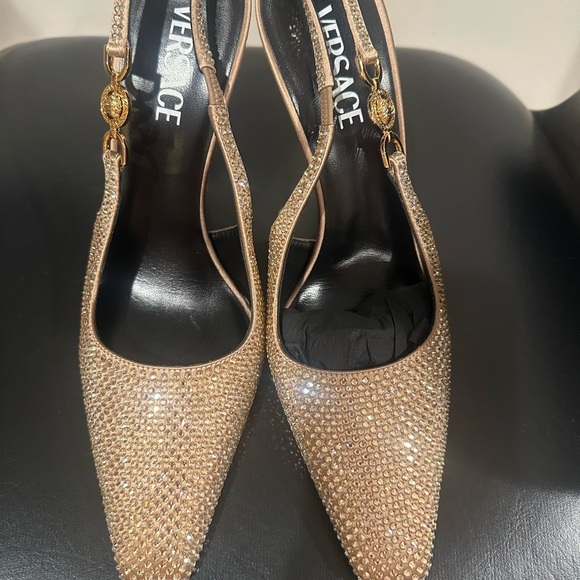 Versace Sparkling Gold Women's Heels - Picture 1 of 4